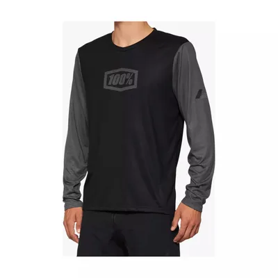 Produktbild von 100% Airmatic Langarm Fahrrad Jersey, schwarz/grau, M