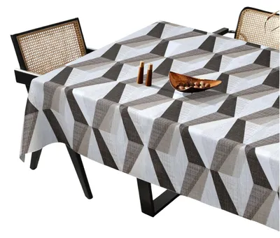 Immagine prodotto di Tovaglia impermeabile per tavolo da giardino, lavabile, grigia, 100 x 140 cm