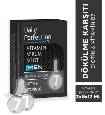 Image de Daily Perfection PRO Sérum capillaire pour hommes No:7 - Anti-Chute de cheveux - A mélanger avec le shampooing - 2x6 ml