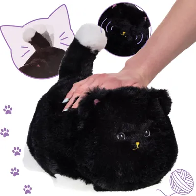 Produktbild von Huggy Luv Interaktives schwarzes Kätzchen MEOWER, Plüschtier, Kinderspielzeug mit Sound 2+