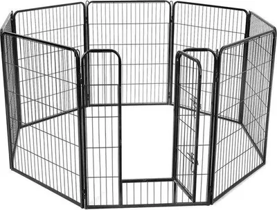 Produktbild von Famanu Haustierkäfig Außenbereich - Tragbare Metallkäfig - Schwarz - 77 x 100 cm (B x H)
