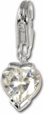 Produktbild von SilberDream Charm Anhänger Herzchen weiß Zirkonia 925 Echt Silber FC208W
