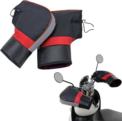 Produktbild von Warme Motorhandschuhe schwarz winddicht mit Reflektorstreifen
