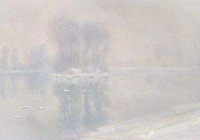 Produktbild von Plakat 100x70cm Eisflächen, Monet Vintage für das Wohnzimmer