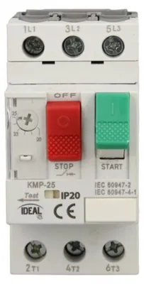 Imagen del producto de Interruptor de protección de motor, 3 polos, 20-25A, modelo 327A KMP-25.0, referencia 24073