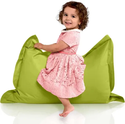 Produktbild von Green Bean® Kinder-Sitzsack 70x100cm mit 70 Liter EPS Perlen Füllung - Indoor & Outdoor - Grün