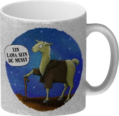 Produktbild von Ein Lama sein du musst Glitzer-Glitzer-Kaffeebecher mit Lama Motiv