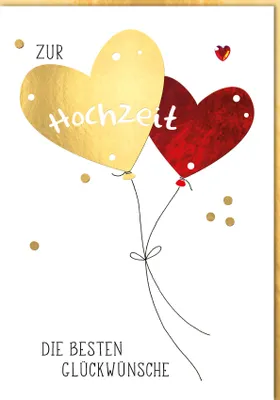 Produktbild von Hochzeit - A4 - Glückwunschkarte im Format 20,5 x 29,5 cm - Herzluftba