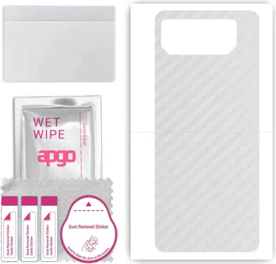 Produktbild von apgo Rückseite Schutzfolie, Skin, kompatibel mit Asus ROG Phone 6D, Hinten Displayschutzfolie aus Vinylfolie, kratzfest, einfache Montage - Transparenter Kohlenstoff