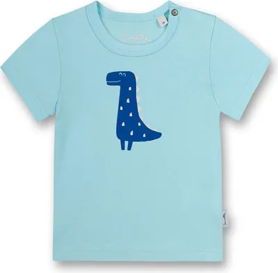 Produktbild von Sanetta Jungen T-Shirt - Baby, Kurzarm, Rundhals, Druckknopf, Print, 56-92 Blau 62