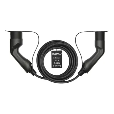 Image de DELTACO e-Charge, Câble type 2 - Type 2, 1 phase, 32A, 5M