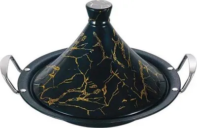 Produktbild von Tajine 34 cm für Induktion – Marokkanischer Schmortopf aus Edelstahl mit Keramikdeckel – Für Induktion, Gas & Elektro geeignet ROYAL SWISS
