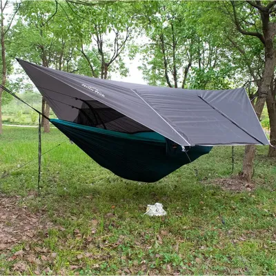 Produktbild von Leichtgewichts-Zeltmatte mit Mückennetz und wasserdichtem Regenschutz - Doppelreisefähige Zeltmatte aus 210T Nylon für Wanderungen und Rucksacktouren