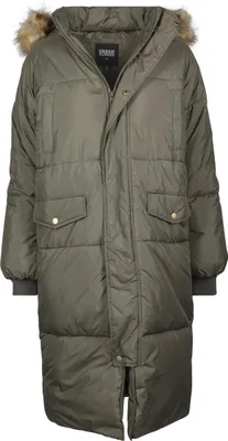 Obrázek produktu pro Urban Classics Ladies Oversize Faux Fur Puffer Coat darkolive/beige - S