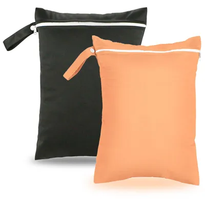 Produktbild von Nassbeutel - 2 Stück mit Reißverschluss - Wasserdichter Wäschesack für Schwimmen und Windeln - 40 x 30 cm