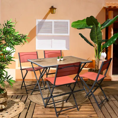 Image de Table Metal Effet Bois Barcelone 110x70