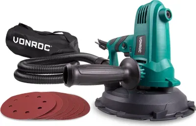 Produktbild von Vonroc Trockenbau Schleifmaschine, Tellerschleifer 180mm, Trockenbauschleifer