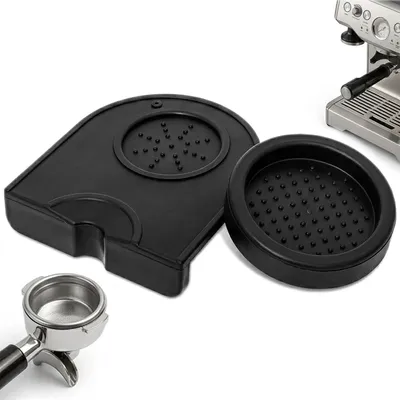 2-teiliges Kaffee-Tamping-Set, Silikon, rutschfest, schwarz