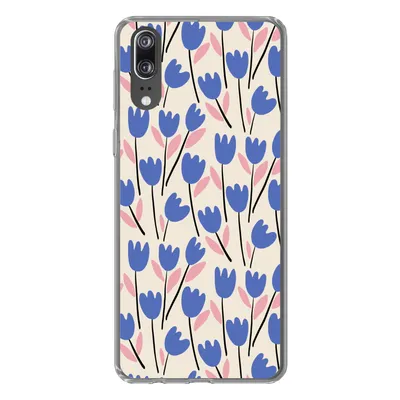 Produktbild von MuchoWow® Handyhülle Schutzhülle Hülle für Huawei P20 Blume - Muster - Tulpe Silikon Softcase Handy Hülle - Hardcover
