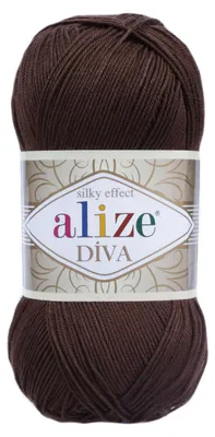 100g Strickgarn ALIZE DIVA Sommerwolle Häkelgarn Wolle Sommer Stricken Häkeln 26 braun