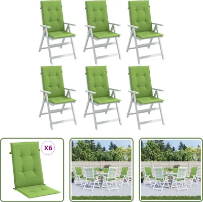 Image de Coussins pour fauteuil Hochlehner, lot de 6, mélange de couleurs vert, dimensions 120x50x4 cm, tissu