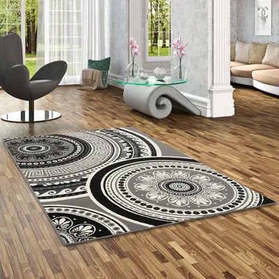 Produktbild von Teppich Trendline Mandala Schwarz Creme, Größe:120x170 cm