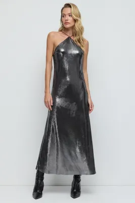 Produktbild von Glänzendes langes Kleid, Silver, S