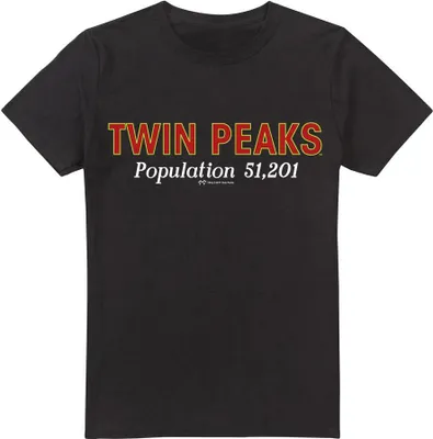 Imagen del producto de Camiseta para hombre de la serie Twin Peaks, diseño "Population", modelo TV7174 (talla 4XL), color