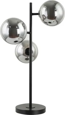 Image de HOME DELUXE Lampe de table en verre VIOLA - Gris fumé | Lampe de table, lampe de bureau, lampe de lecture