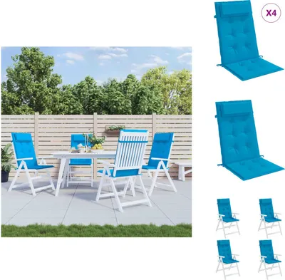 Imagen del producto de vidaXL Cojines para asiento de respaldo alto, 4 unidades, tejido Oxford azul claro