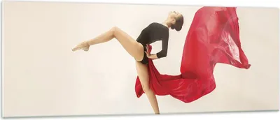 Produktbild von Bilder auf glas - Einteilig - Ballerina Tanz Rot - 140x50cm - Glasbilder - Wandbilder - Bilder - zum Aufhängen bereit - Wanddekoration aus Glas - Glas Bilder - Wandbild auf Glas - GAB140x50-4437