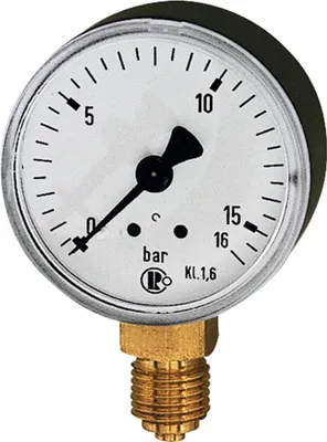 Produktbild von Riegler Standardmanometer, Stahlblechgeh., G 1/4 unten, 0-40,0 bar, Ø 63