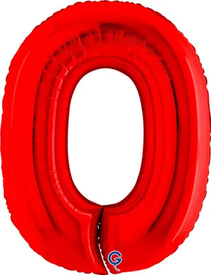 Produktbild von Riesenzahl Folienballon 40"/102cm | Rot Zahl: 0
