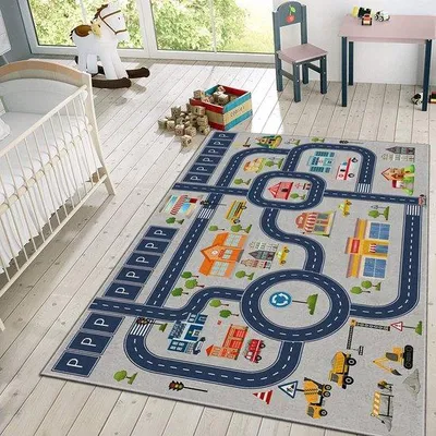Zdjęcie produktu dla Unyqoos® Dywan dla dzieci, 120x180 cm – antypoślizgowy, antybakteryjny, można prać w pralce w temperaturze 30°C, idealny do pokoju dziecięcego