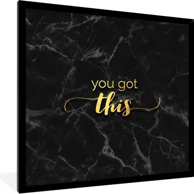 Produktbild von MuchoWow® Gerahmtes Poster Zitate - Motivation - Gold - Marmor 40x40 cm - Poster mit Schwarzem Bilderrahmen Wandposter Rahmen Foto Bilder - Mit Rahmen - Wanddekoration Schlafzimmer