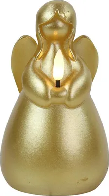 Imagen del producto de Vela LED de ángel, color dorado, 8,5 x 8,5 x 14,5 cm