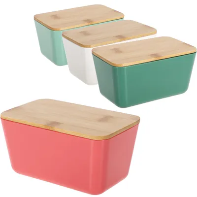 Produktbild von com-four® 48x Vorratsdose mit Bambus-Deckel - Aufbewahrungsbox aus Kunststoff
