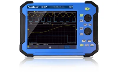 Produktbild von PeakTech P 1207 Tablet Oszilloskop 2-Kanal 120 MHz, 1 GS/s, Touchscreen, Multimeter – Profi-Messgerät für Labor & Technik