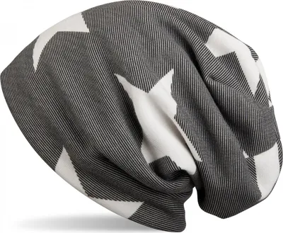 Produktbild von styleBREAKER klassische Feinstrick Beanie Mütze mit Stern und Streifen Muster, Uni 04024054
