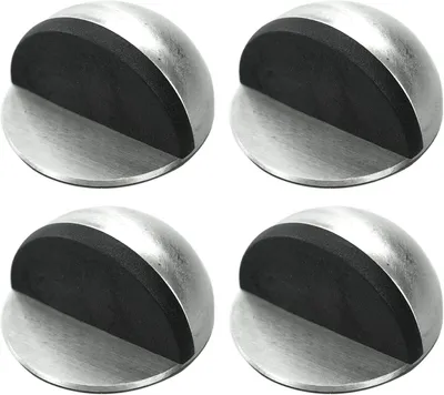 Produktbild von Selbstklebende Bodenstopper, Edelstahl, silber, 4er-Set