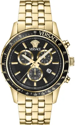 Immagine prodotto di Versace VEZCA0724 Orologio da uomo Sport Chrono in acciaio inossidabile oro nero NUOVO