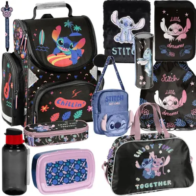 Produktbild von Mega Schulset XXL – Stitch Disney | 11-teiliges Schulranzen-Set Für Mädchen Klasse 1–4