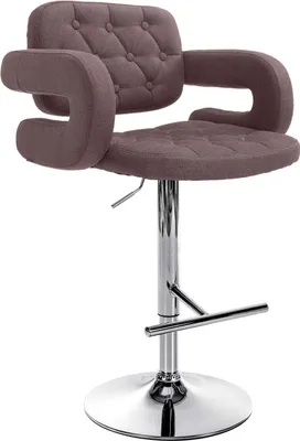 Immagine prodotto di Sgabello da bar regolabile in altezza - Sgabello - comfort | Colore: Marrone | Colore base: Cromo