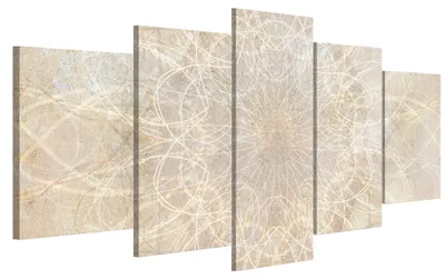 Produktbild von LUMASOUL Leinwand Bilder, Leinwandbild Natur Motiv, Wandbilder Holzrahmen und Webstuhl Wohnzimmer und Schlafzimmer, Bilder 100x50 cm Boho Mandala 19