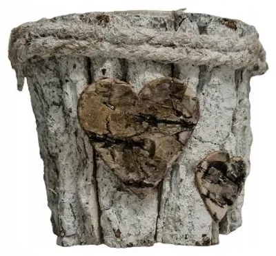 Produktbild von Dakls Holz-Blumentopf Weiß Herzen 10 x 12 cm