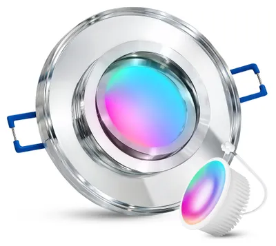 Produktbild von SSC-LUXon WiFi Glas Einbauleuchte MIRELLA dimmbar & schwenkbar 230V mit Smart RGB+ Lampe - Downlight kompatibel mit Alexa, Siri & Google