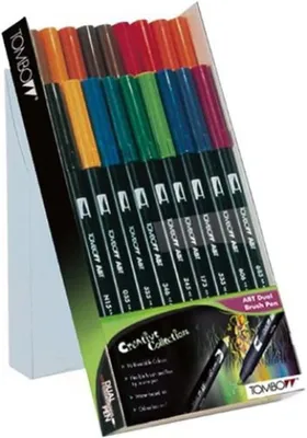 Productafbeelding van Viltstift Dual Brush Pen met twee punten, 18-delige set, primaire kleuren