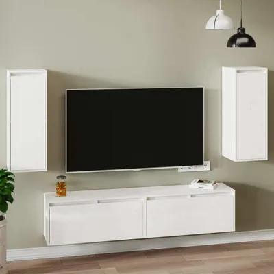 Immagine prodotto di The Living Store Armadi a muro 2 pz. Bianco 30x30x80 cm in legno di pino massiccio