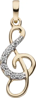 Produktbild von Anhänger Notenschlüssel 333 Gold Gelbgold 8 Zirkonia