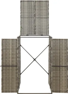 Obrázek produktu pro vidaXL Box na odpadky pro 1 odpadkový koš šedý 70x80x117 cm Poly ratan